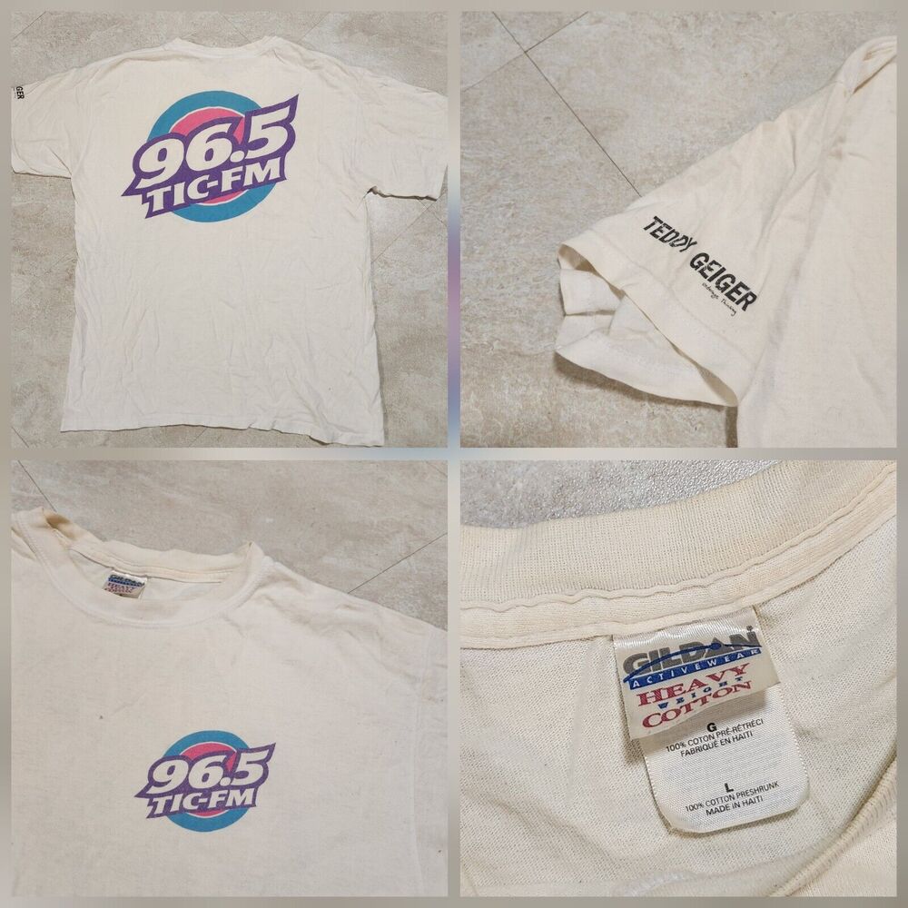 VTG Y2K 96.5 TIC-FM Mens L Large Hartford Connecticut Hot AC Radio Promo T Shirt